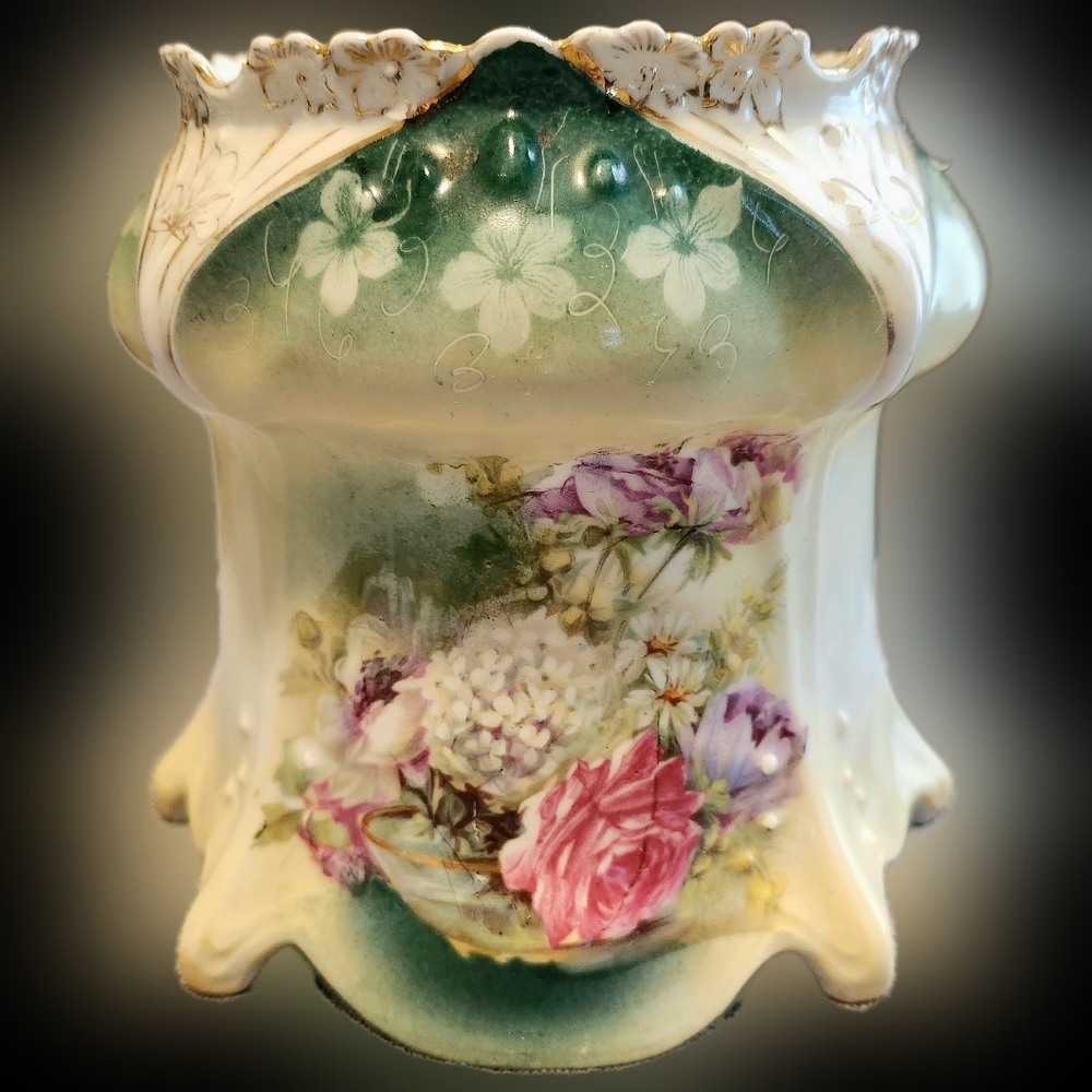 Antique RS Prussia (Reinhold Schlegelmilch) Porcelain Biscuit/Cracker Jar NO LID